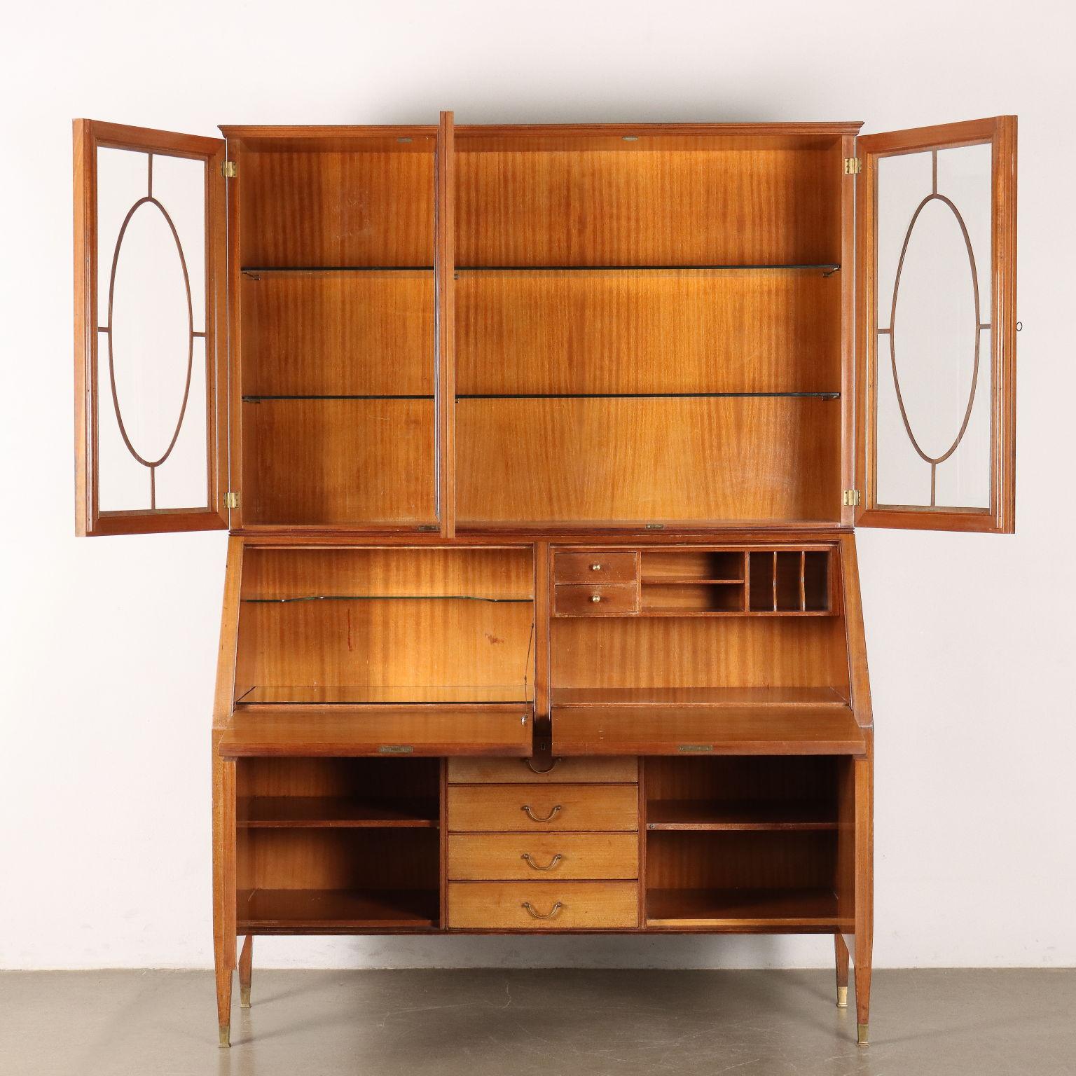 Mid-Century Modern 1950s Showcase Cabinet with Flap For Sale