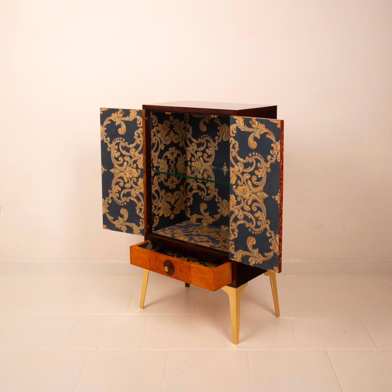 Bar Cabinet Furniture No. 1 in Precious Woods by Jacques Leo for JF Gallery For Sale 4