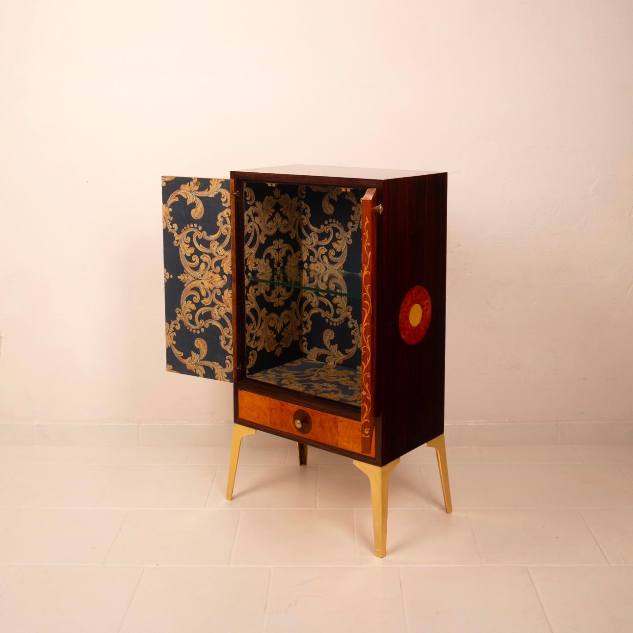 Bar Cabinet Furniture No. 1 in Precious Woods by Jacques Leo for JF Gallery For Sale 6