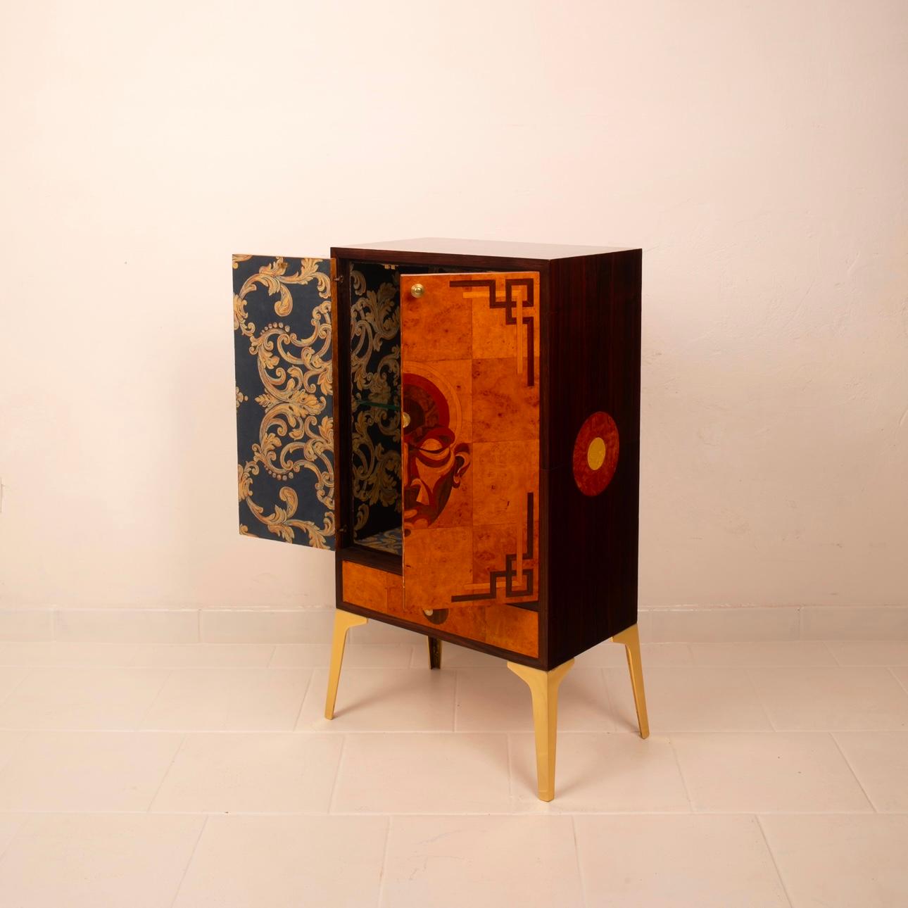 Bar Cabinet Furniture No. 1 in Precious Woods by Jacques Leo for JF Gallery For Sale 7