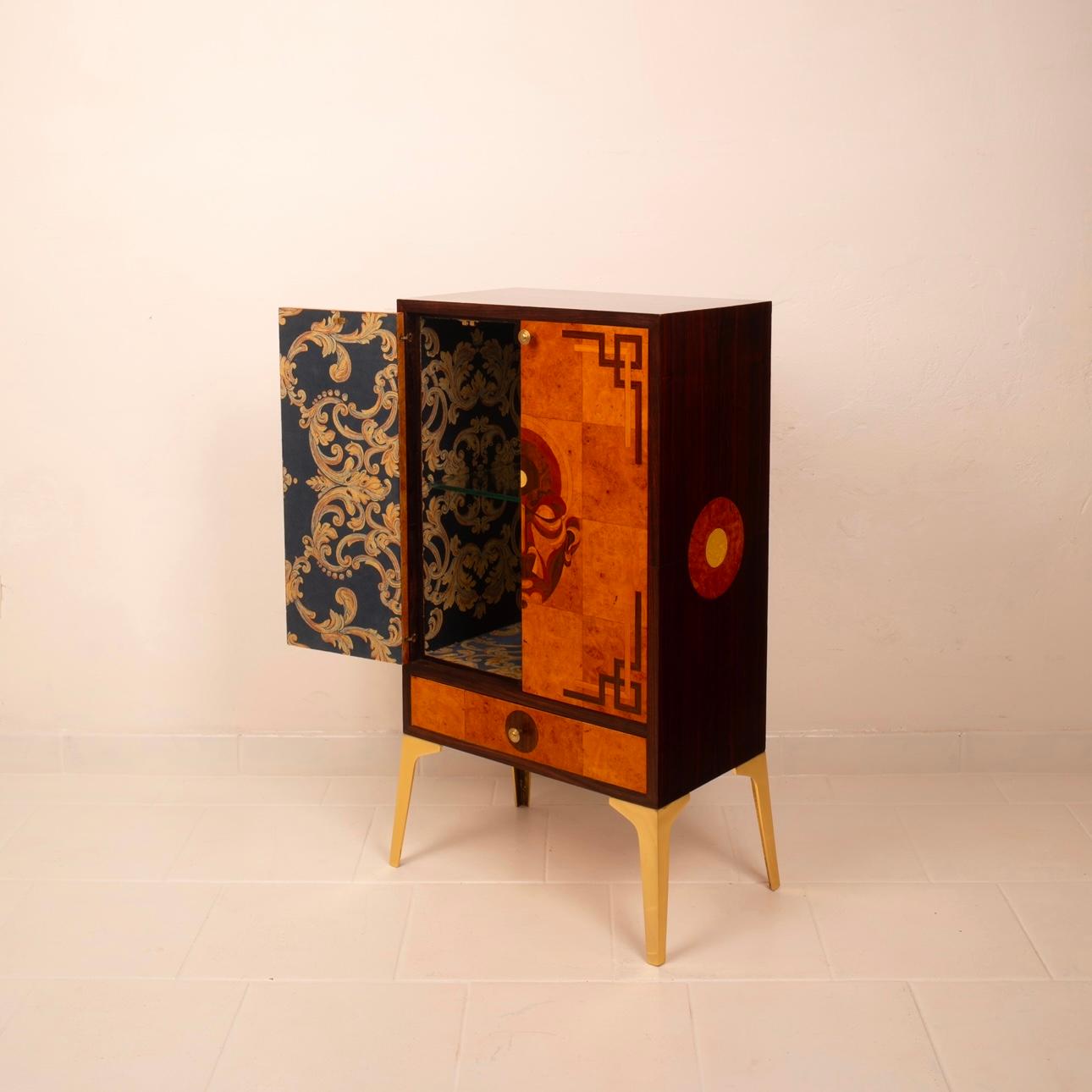 Bar Cabinet Furniture No. 1 in Precious Woods by Jacques Leo for JF Gallery For Sale 8