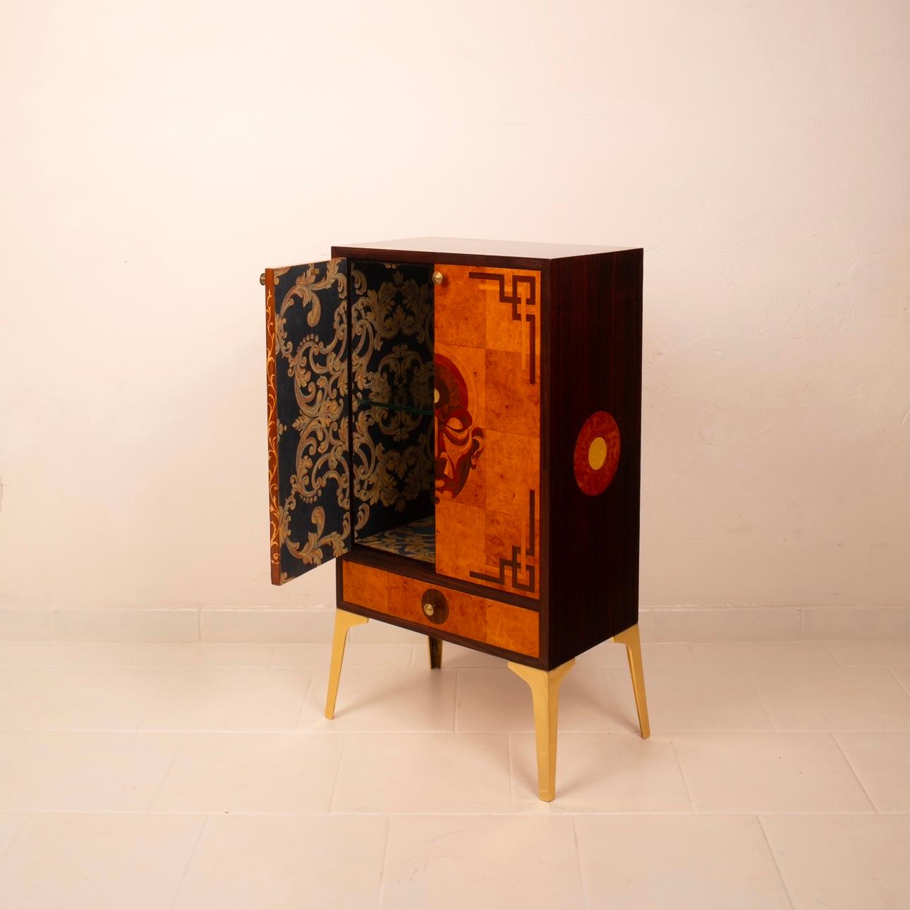 Bar Cabinet Furniture No. 1 in Precious Woods by Jacques Leo for JF Gallery For Sale 9