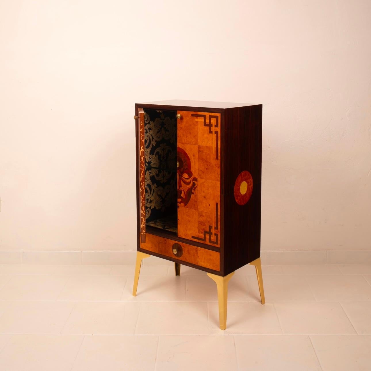 Bar Cabinet Furniture No. 1 in Precious Woods by Jacques Leo for JF Gallery For Sale 10