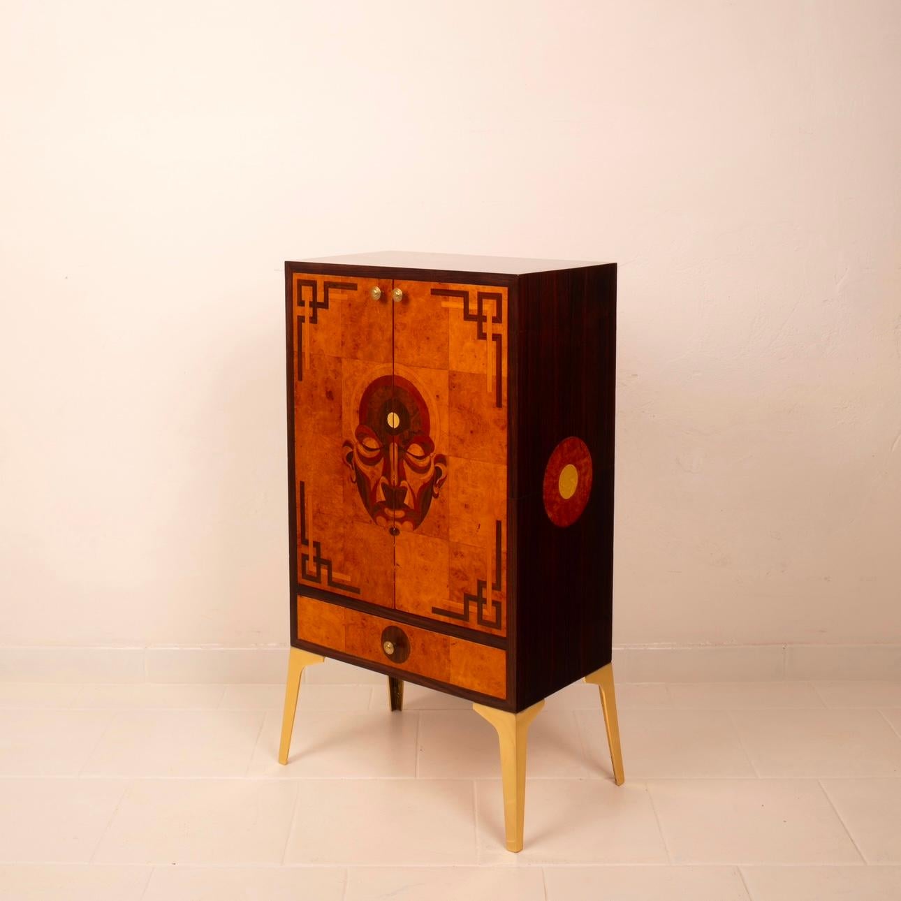 Bar Cabinet Furniture No. 1 in Precious Woods by Jacques Leo for JF Gallery For Sale 11
