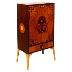 Bar Cabinet Furniture N°1 in Precious Woods by Jacques Leo for JF Gallery