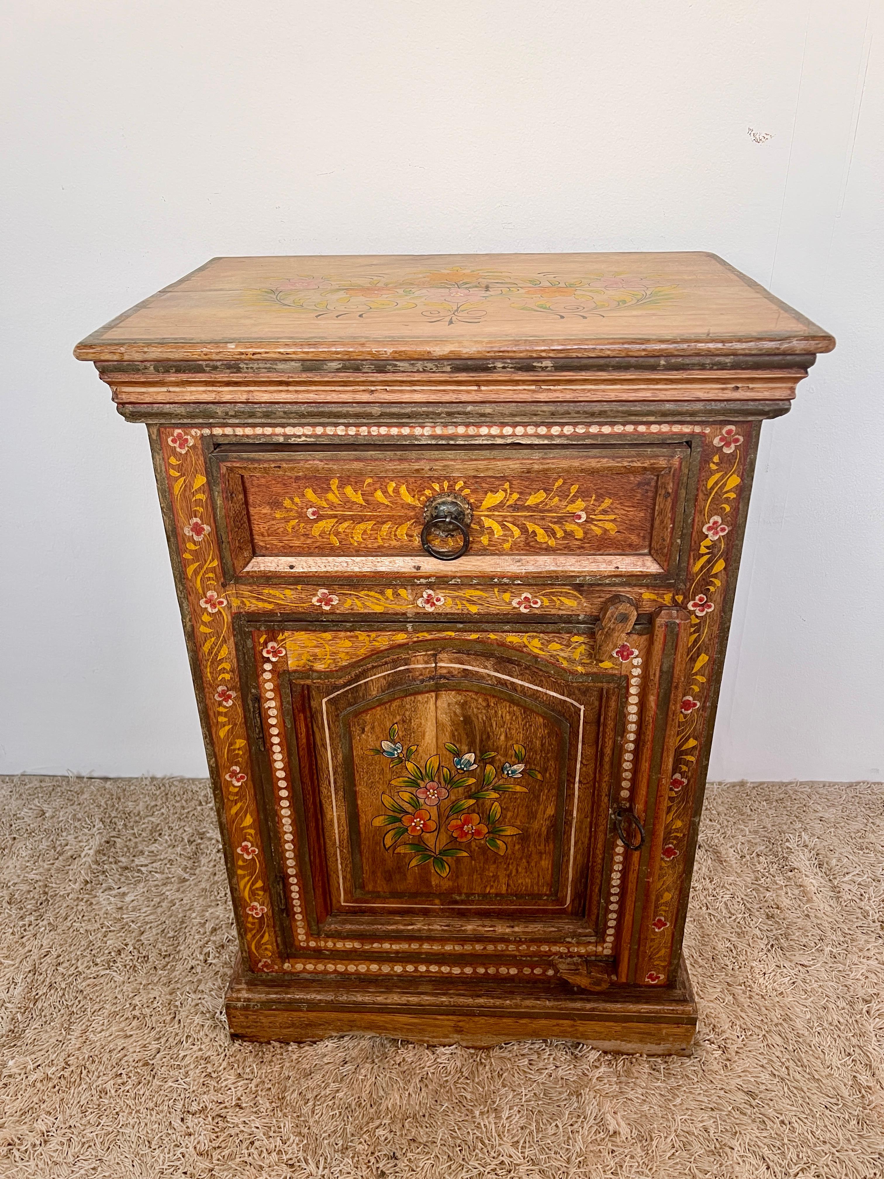 Other Antique nightstand cabinet painted italy 1950s For Sale