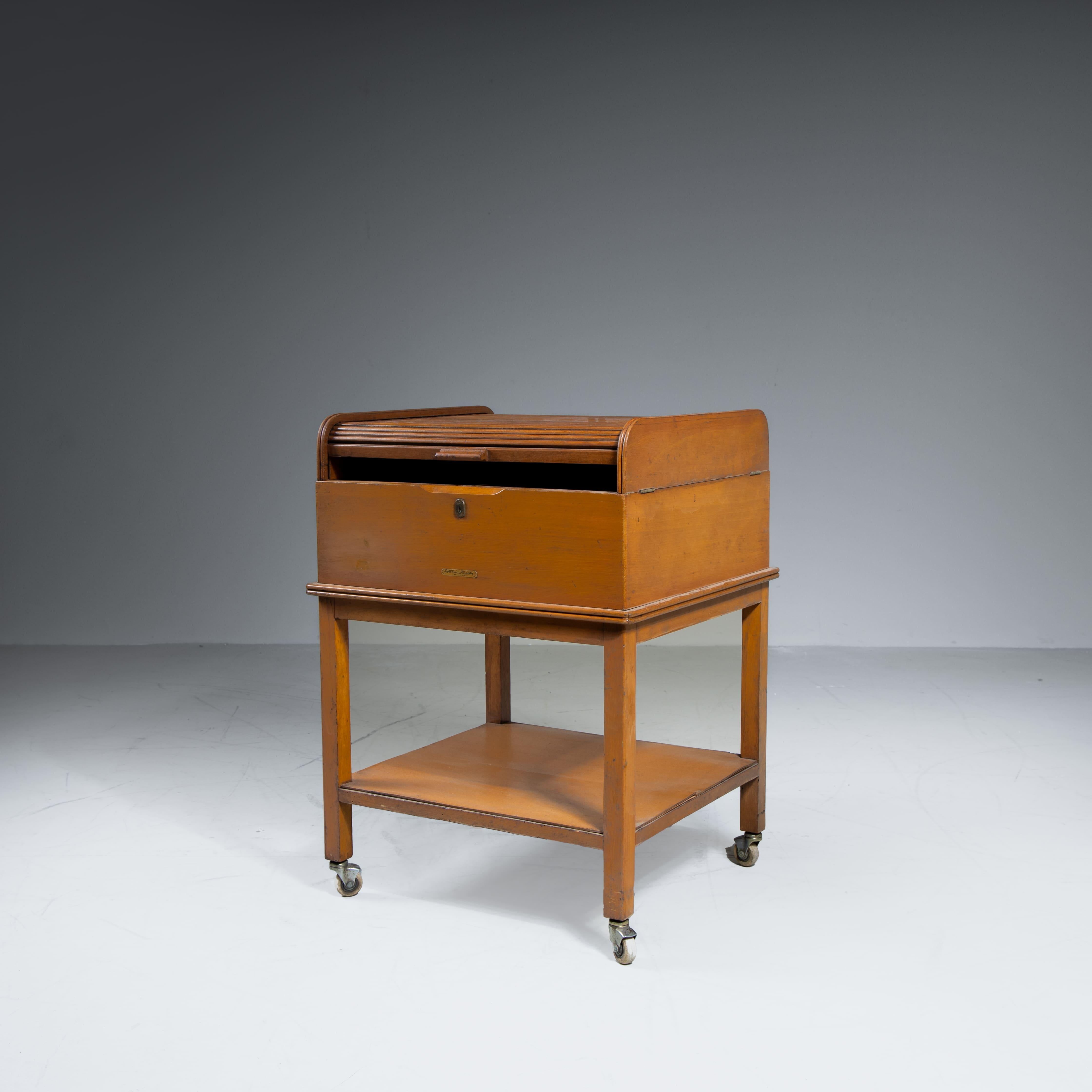 Bois Mobiletto contenitore con serrandina, 1960 en vente