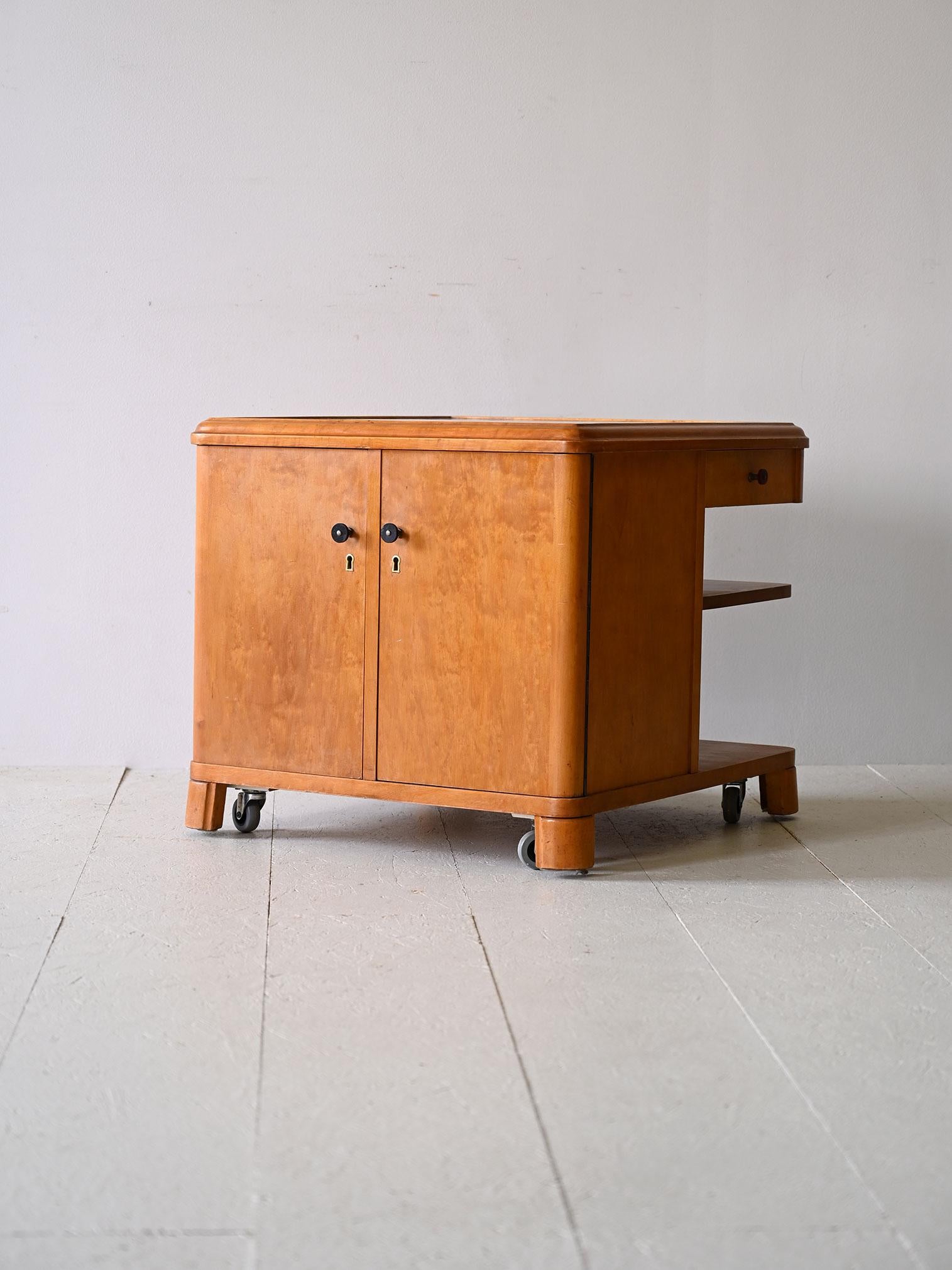 Mid-20th Century Vintage cabinet with wheels Deco For Sale