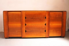 Mobilgirgi Brutalist Walnut Sideboard, Italy 1970s