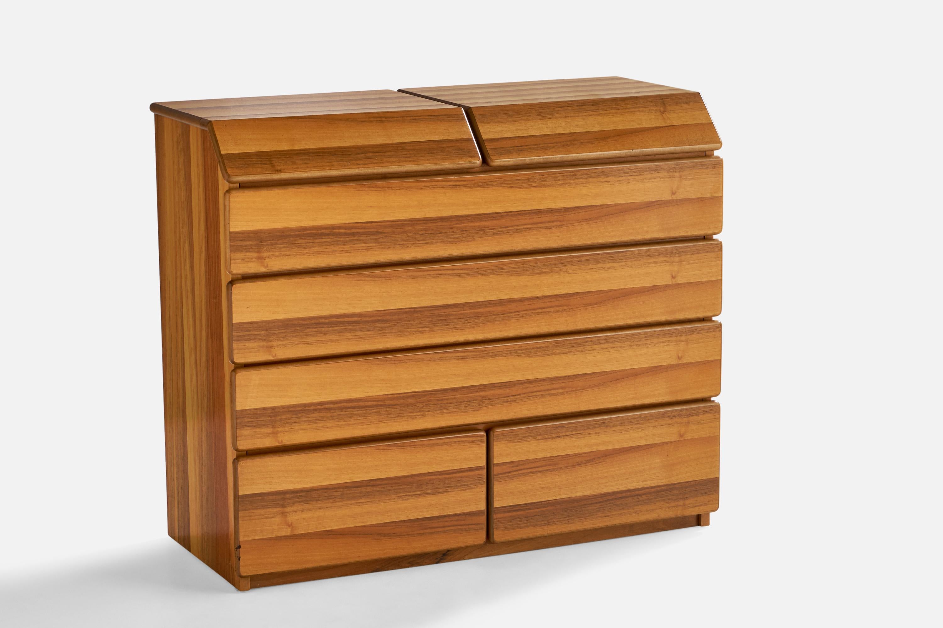 Mobilgirgi, Chest of Drawers, Spalting Wood, Italy, 1970s For Sale 3