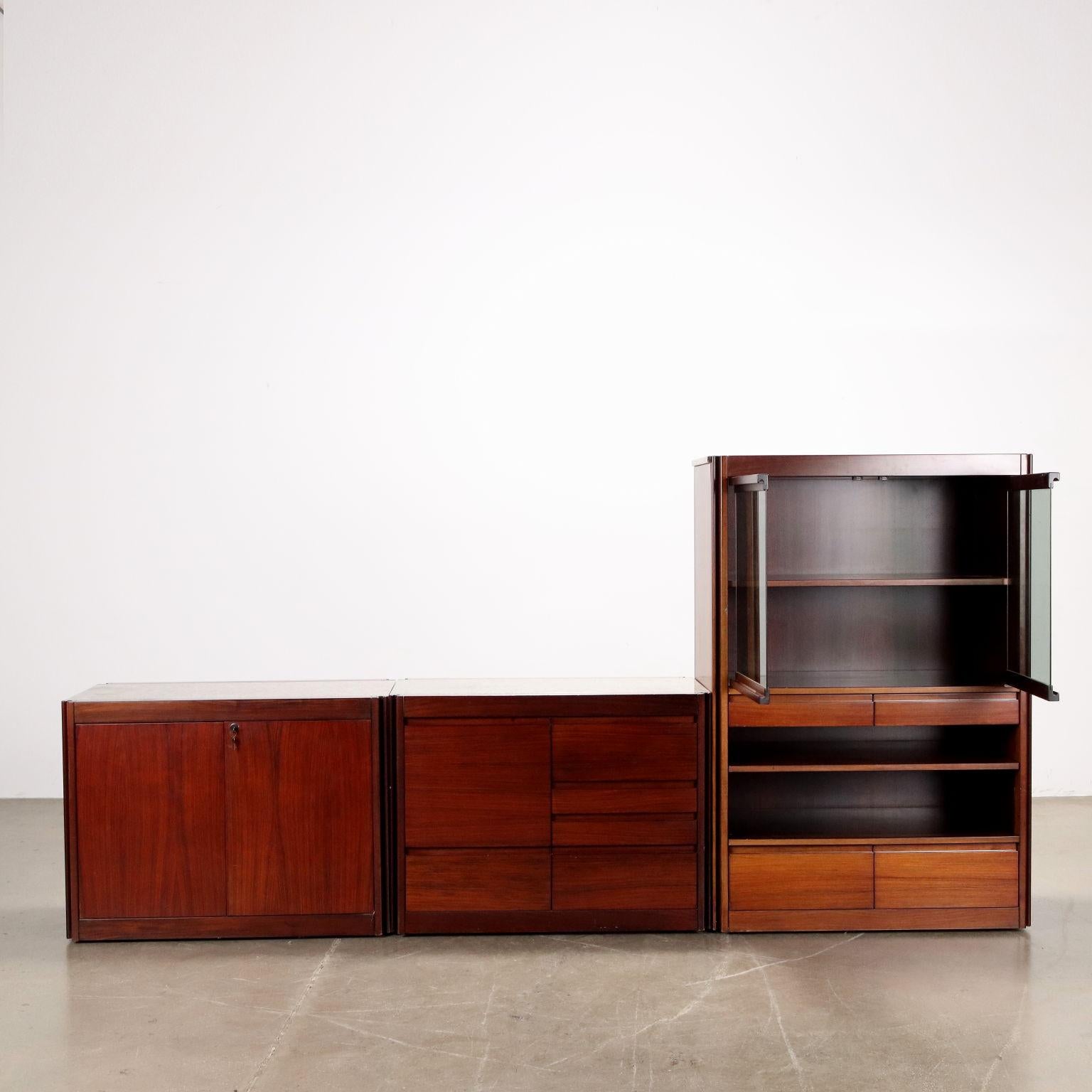 Mid-Century moderno Mobili componibili 4D di Angelo Mangiarotti per Molteni, Anni 70 in vendita