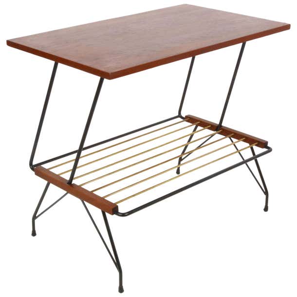 Mobili Pizzetti Midcentury Italian Coffee Table with Brass Magazine ...