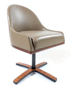 Mobilidea "Chic" Swivel Desk Leather Chairs, Pair of 2