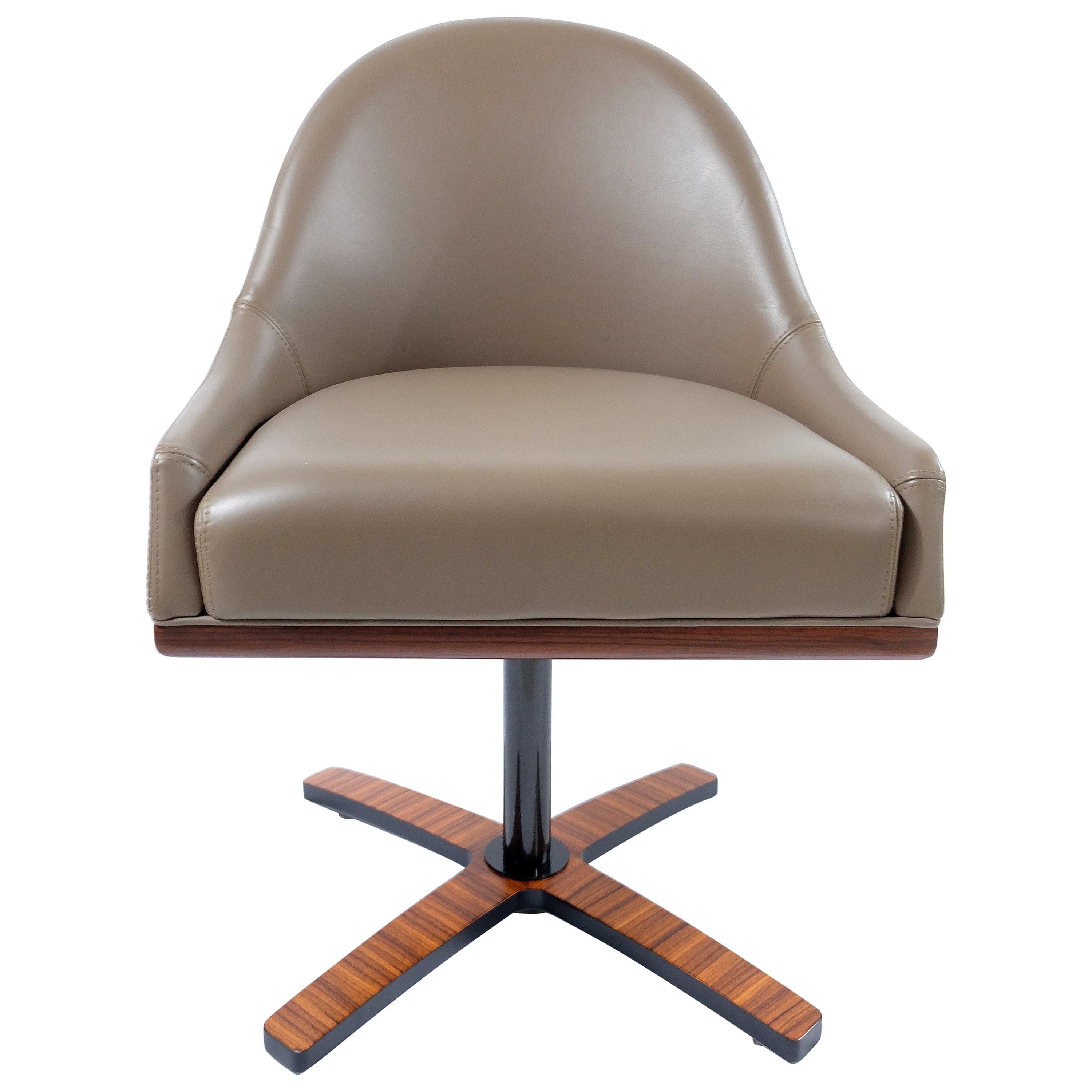 Mobilidea "Chic" Swivel Desk Leather Chairs, Pair of 2 For Sale