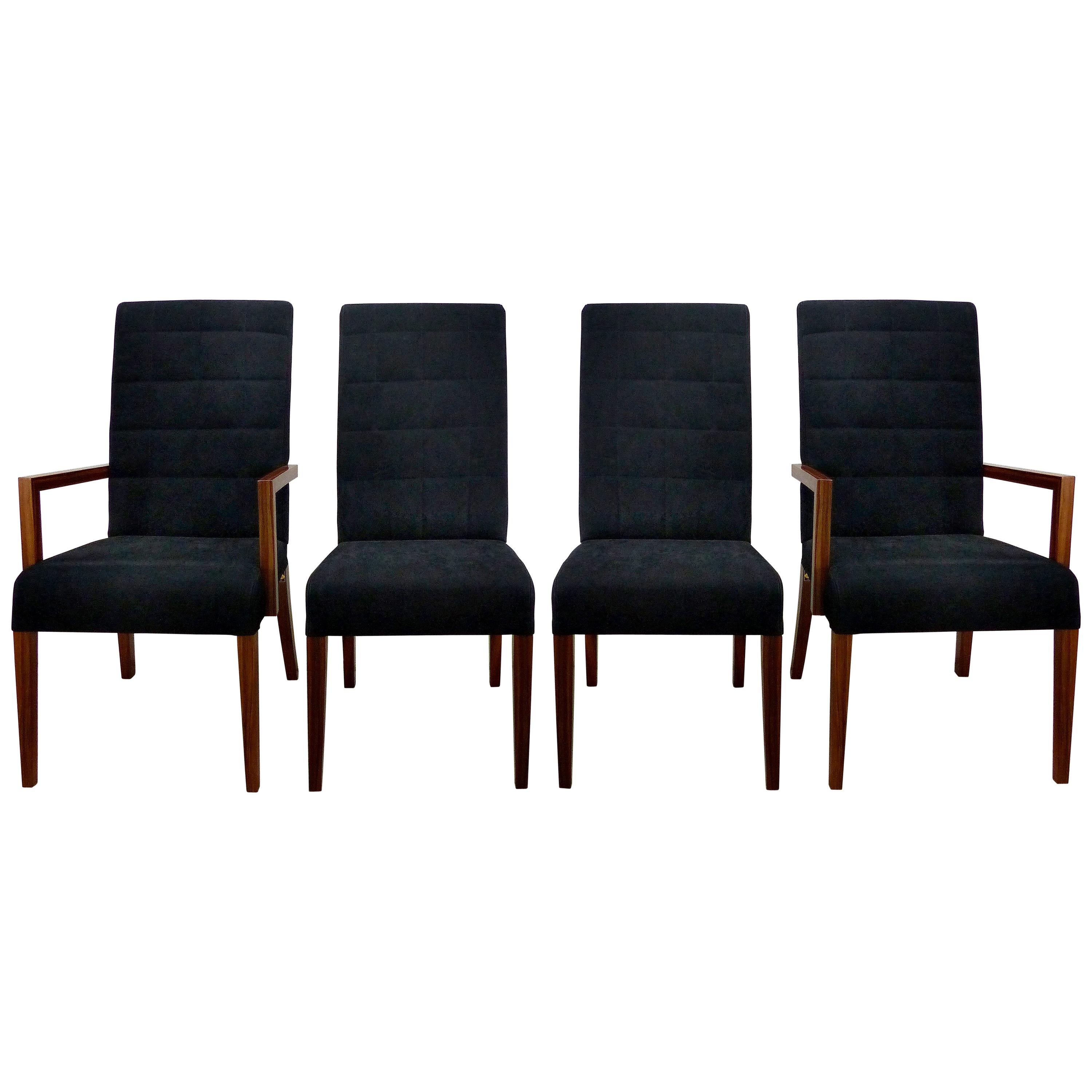 Mobilidea Suede Leather Dining Room Chairs Set of 8 by Studio Sigla Midcentury For Sale