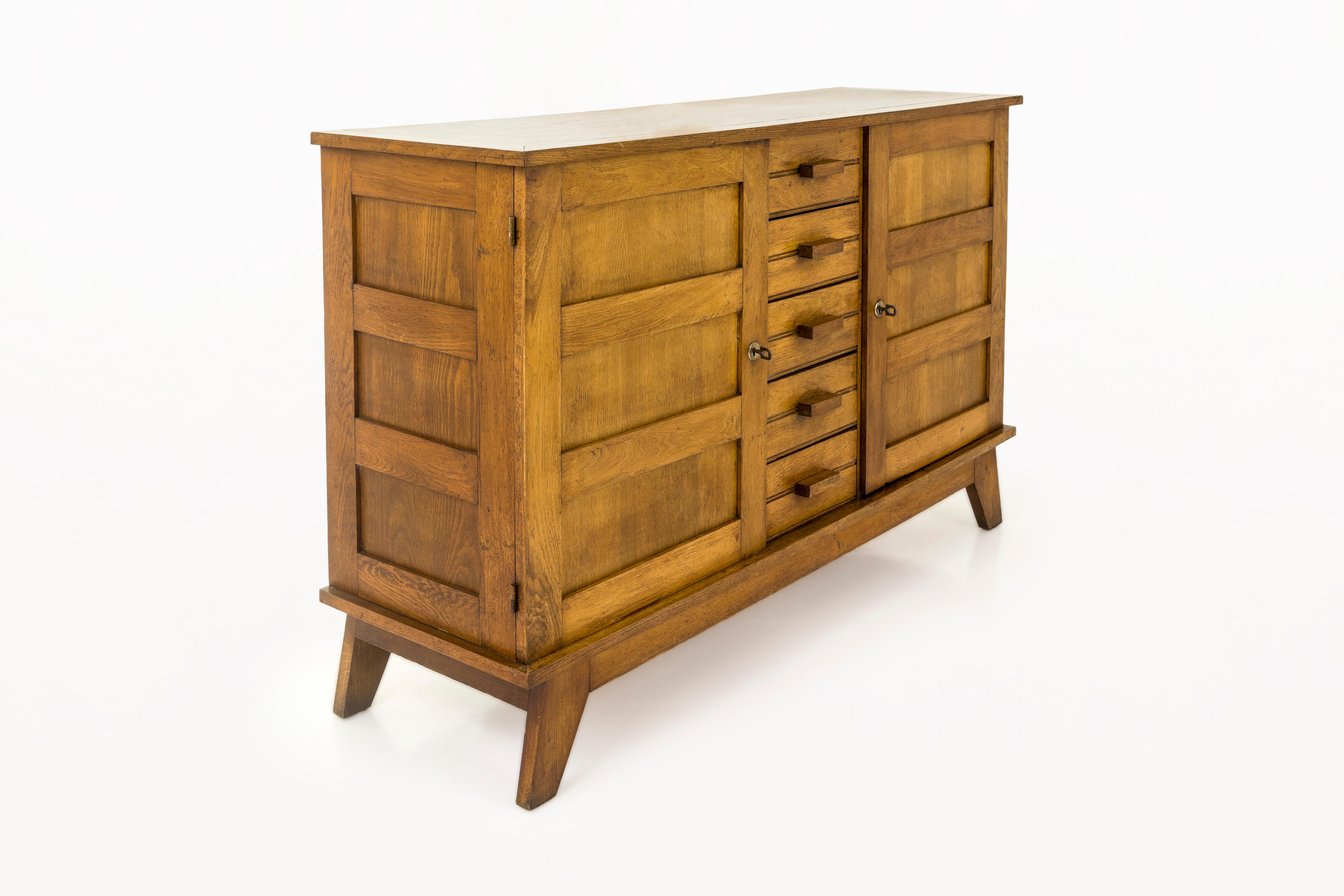 Mid-Century Modern Mobilier D’urgence Type v.150, Sideboard by Rene Gabriel, Circa 1950, France For Sale