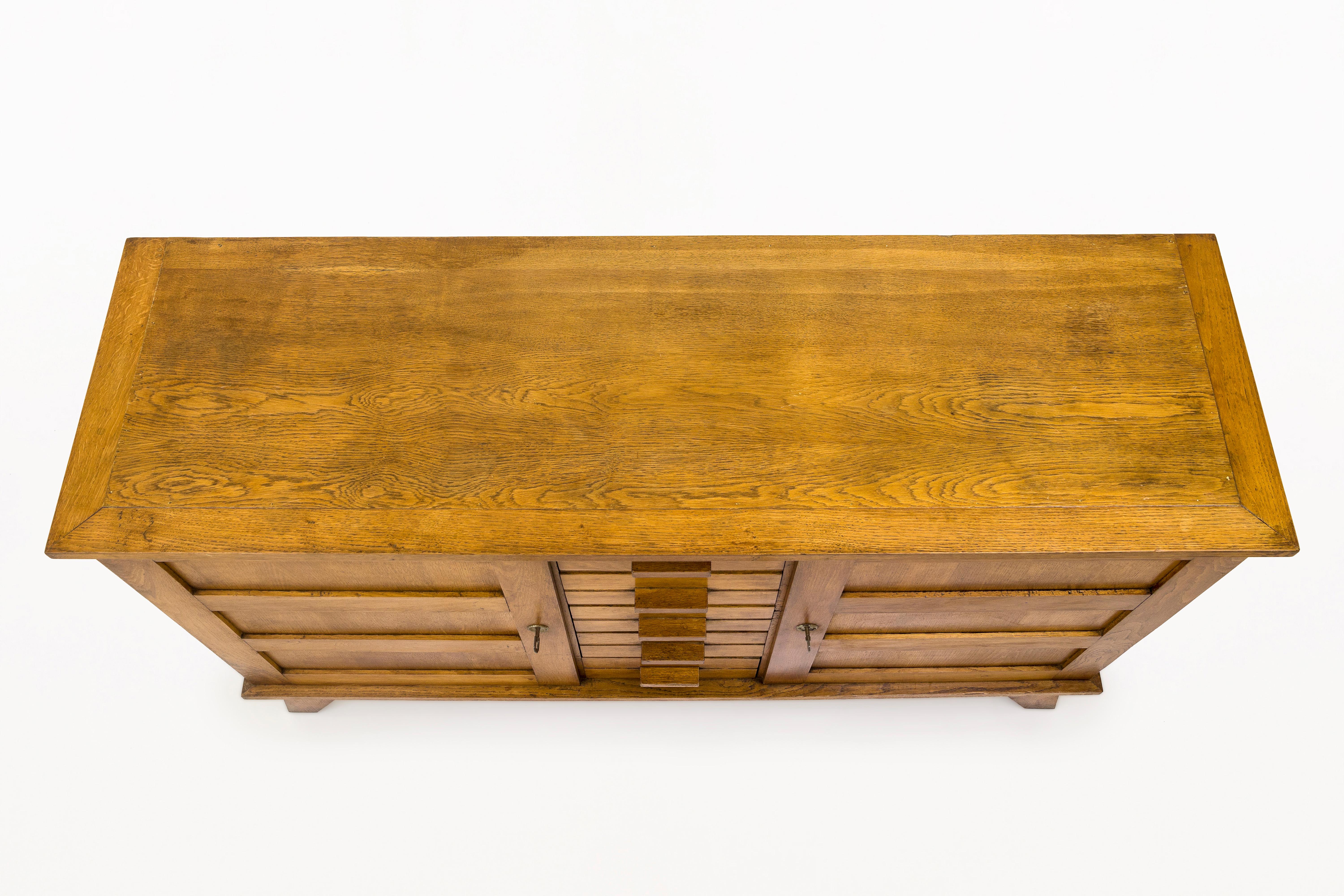 Oak Mobilier D’urgence Type v.150, Sideboard by Rene Gabriel, Circa 1950, France For Sale