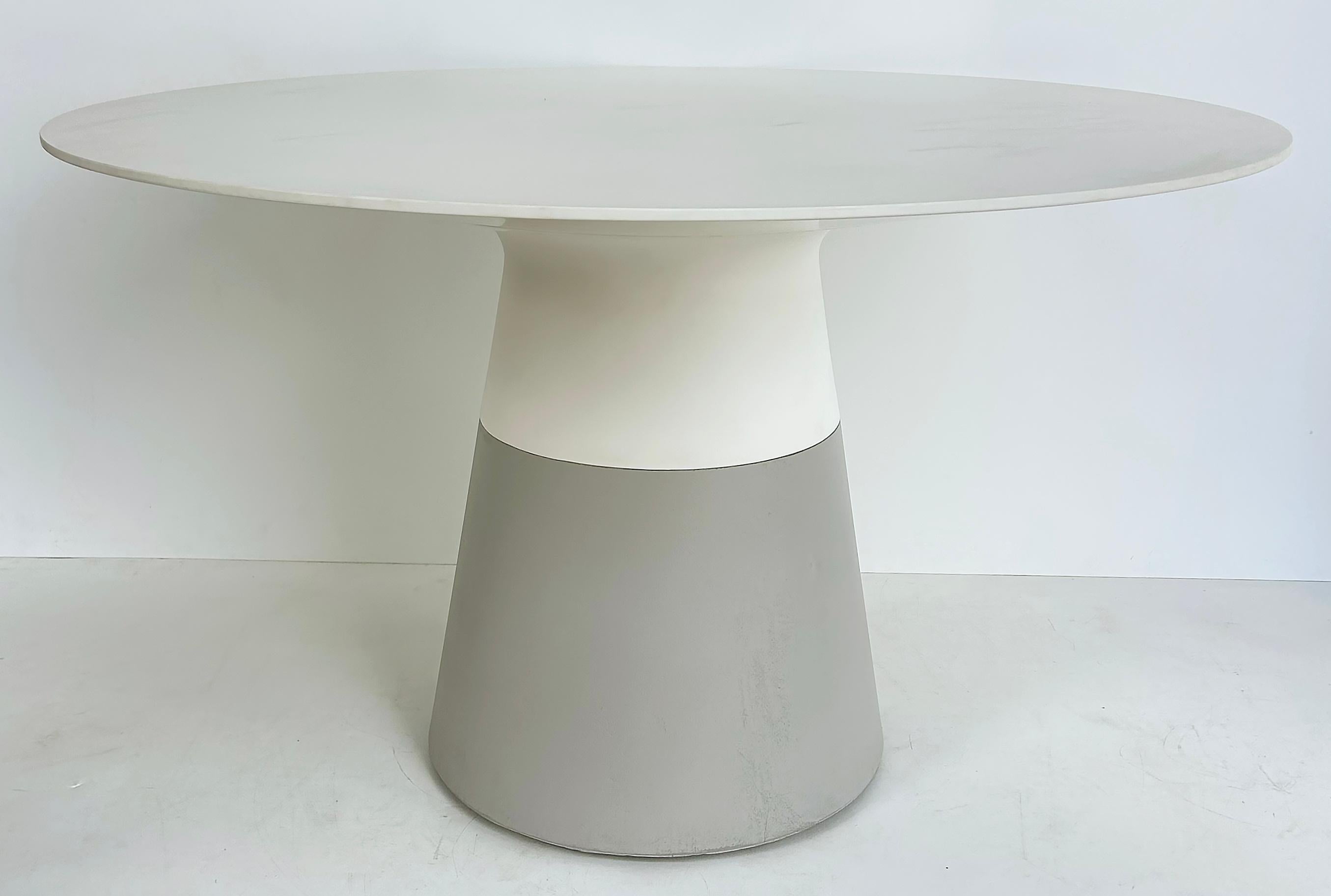 Modern Mobital Maldives Dining Table, Solid Composit Surface Top, Concrete Polymer Base For Sale