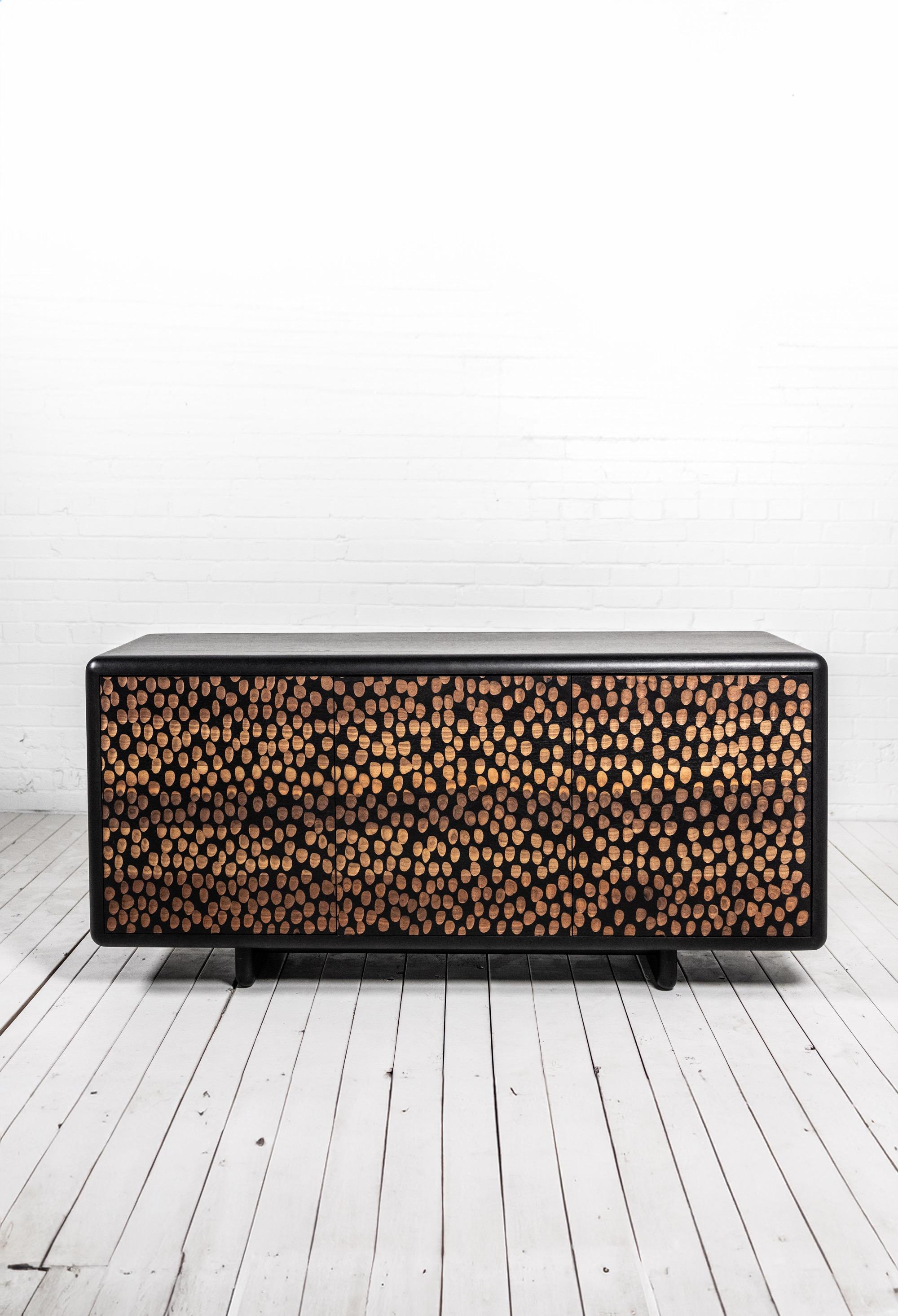 American Mobley MK2 Cabinet 001 - Hand Carved Cabinet Made from Solid Walnut For Sale