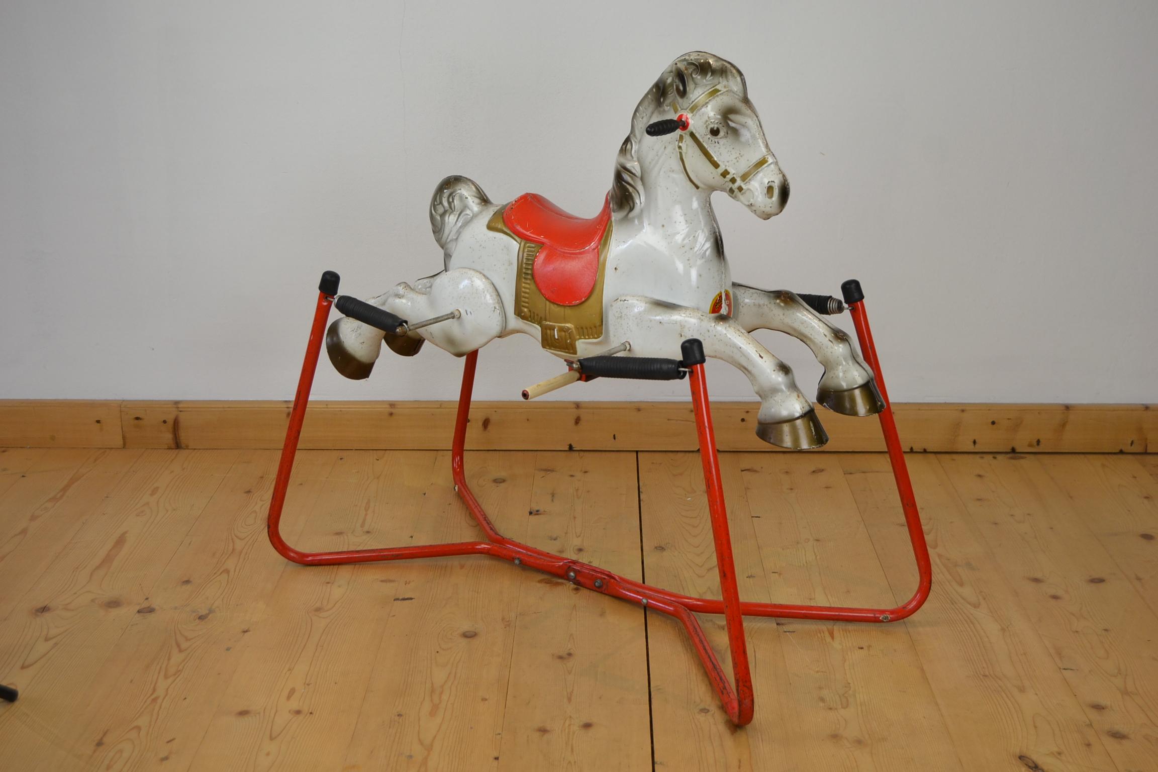 Mid-Century Modern Mobo Prairie King Rocking Horse Toy, England, 1960s For Sale