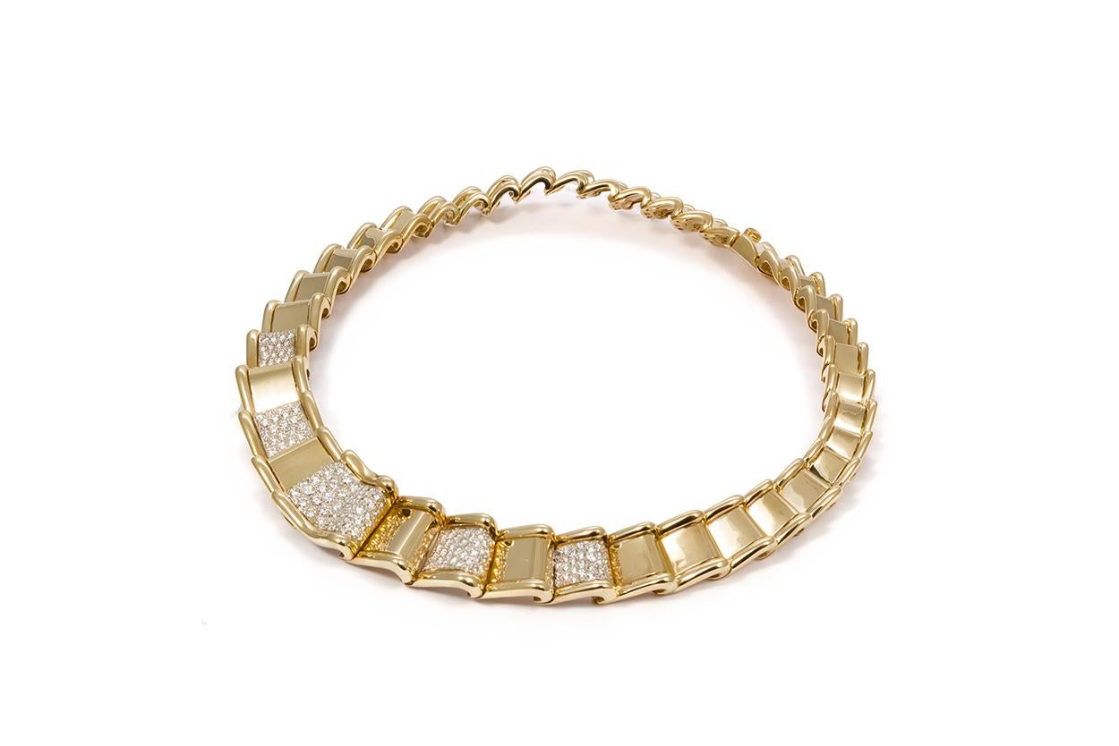 Moboco 18 Karat Yellow Gold and Diamond Ribbon Jewelry Set 1