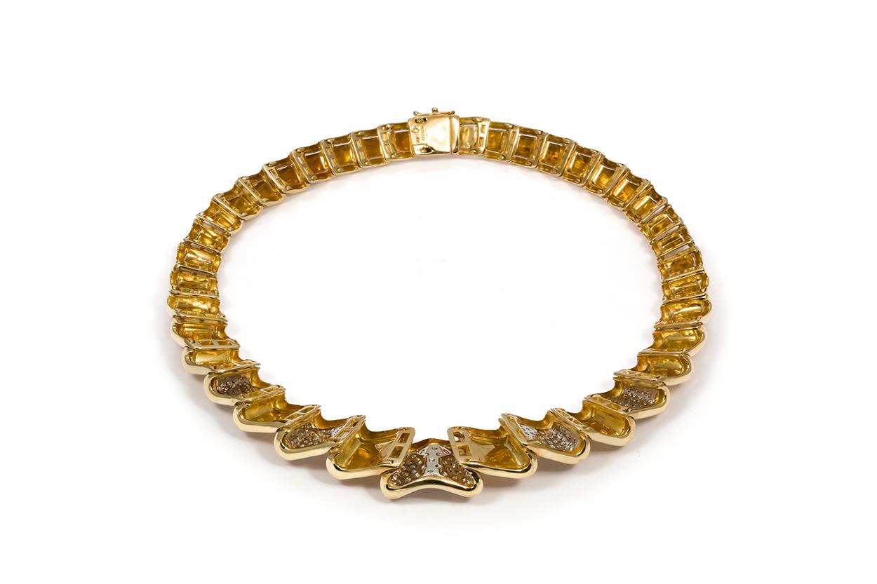 Moboco 18 Karat Yellow Gold and Diamond Ribbon Jewelry Set 3