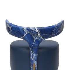 Moby Dick Blue Sodalite Marble Lounge Chair