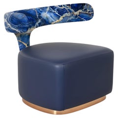 Moby Dick Blue Sodalite Marble Lounge Chair