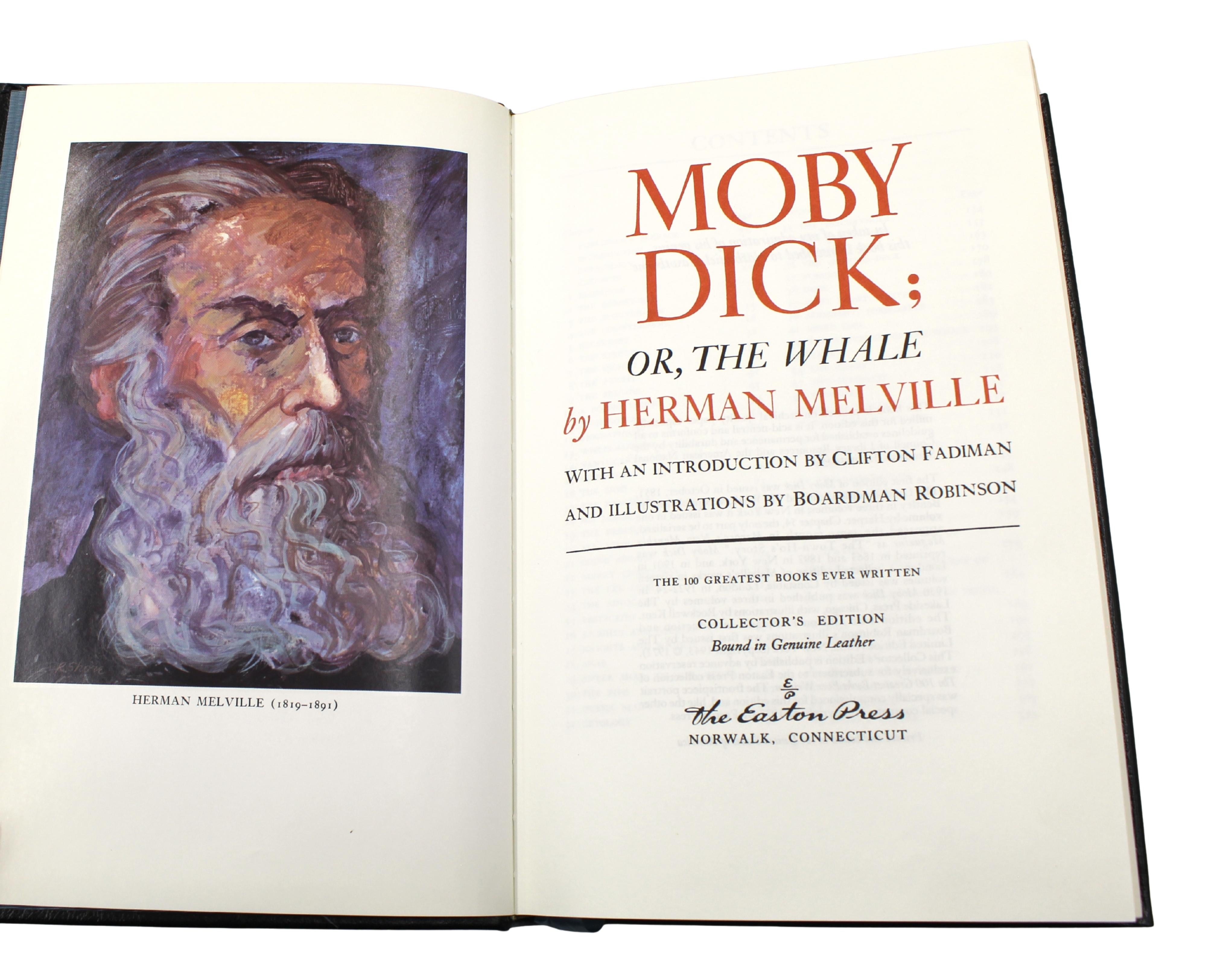 Fin du 20e siècle Moby Dick par Herman Melville, illustré par Boardman Robinson, Easton Press en vente