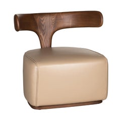 Poltrona rivestita in pelle Moby Dick di Libero Rutilo