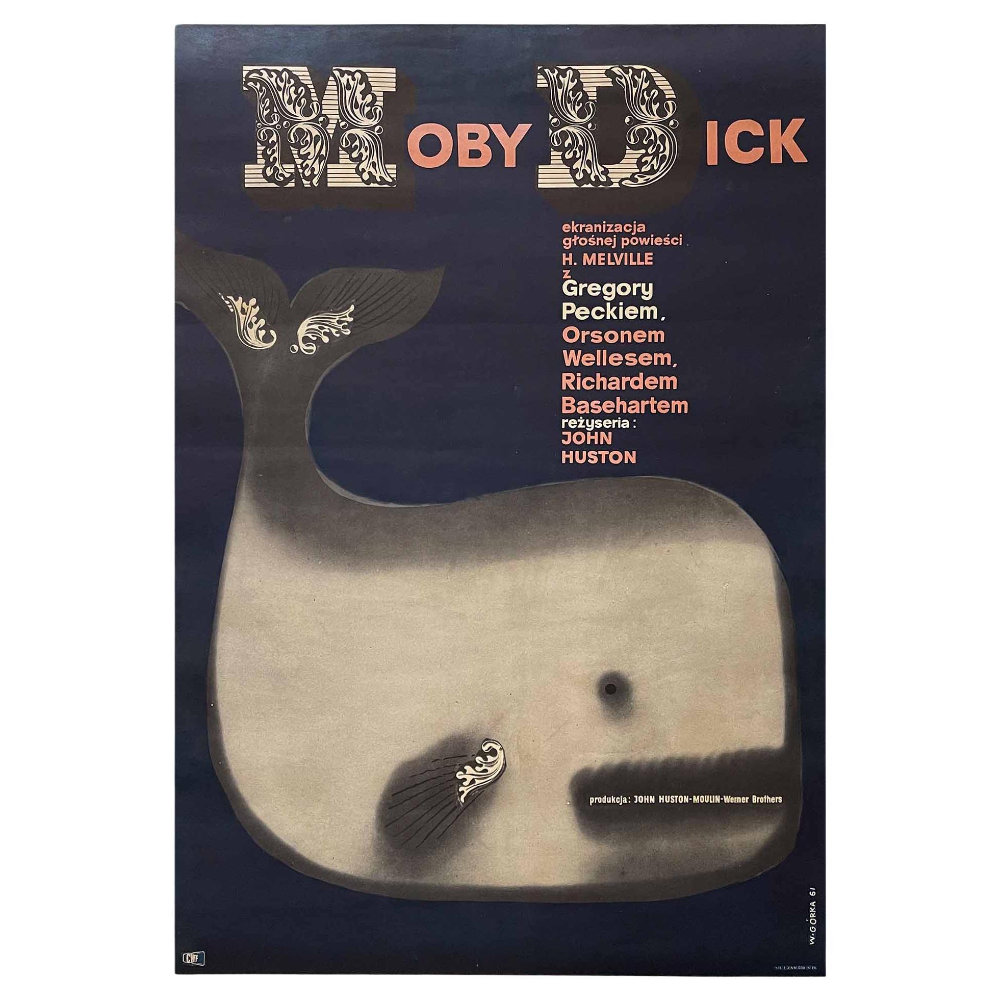 Moby Dick, polnisches Vintage-Filmplakat von Wiktor Gorka, 1961 im Angebot