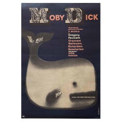 Moby Dick, polnisches Vintage-Filmplakat von Wiktor Gorka, 1961
