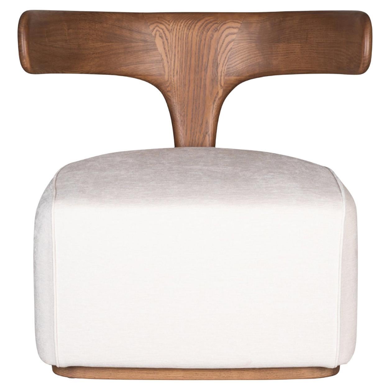 Moby Dick White Fabric-Covered Armchair by Libero Rutilo