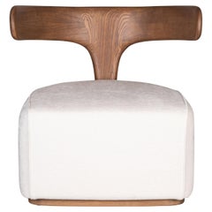 Moby Dick White Fabric-Covered Armchair by Libero Rutilo