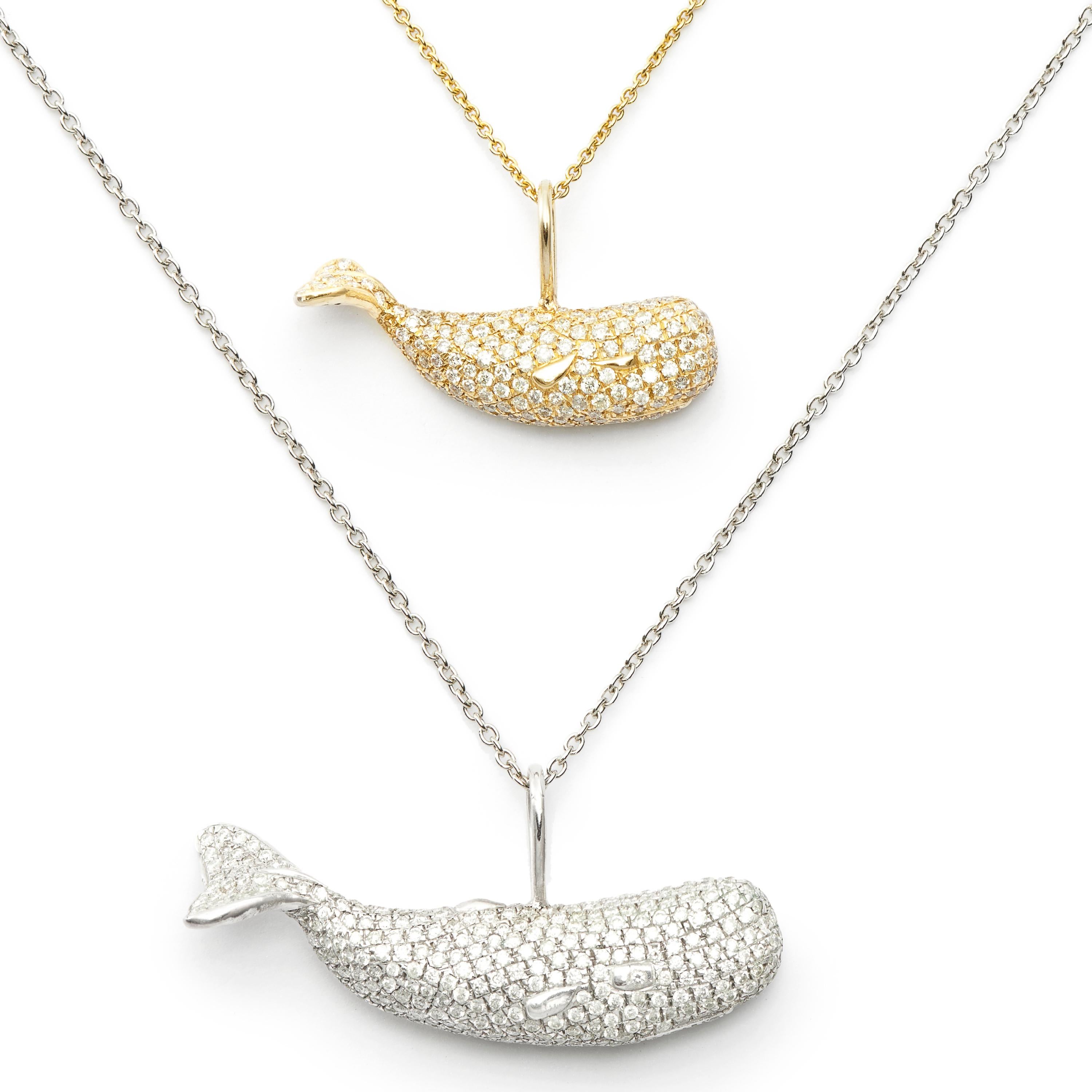 Contemporary Susan Lister Locke Moby in the Middle, 14K Yellow Gold with 1.1ct Pavé Diamonds For Sale