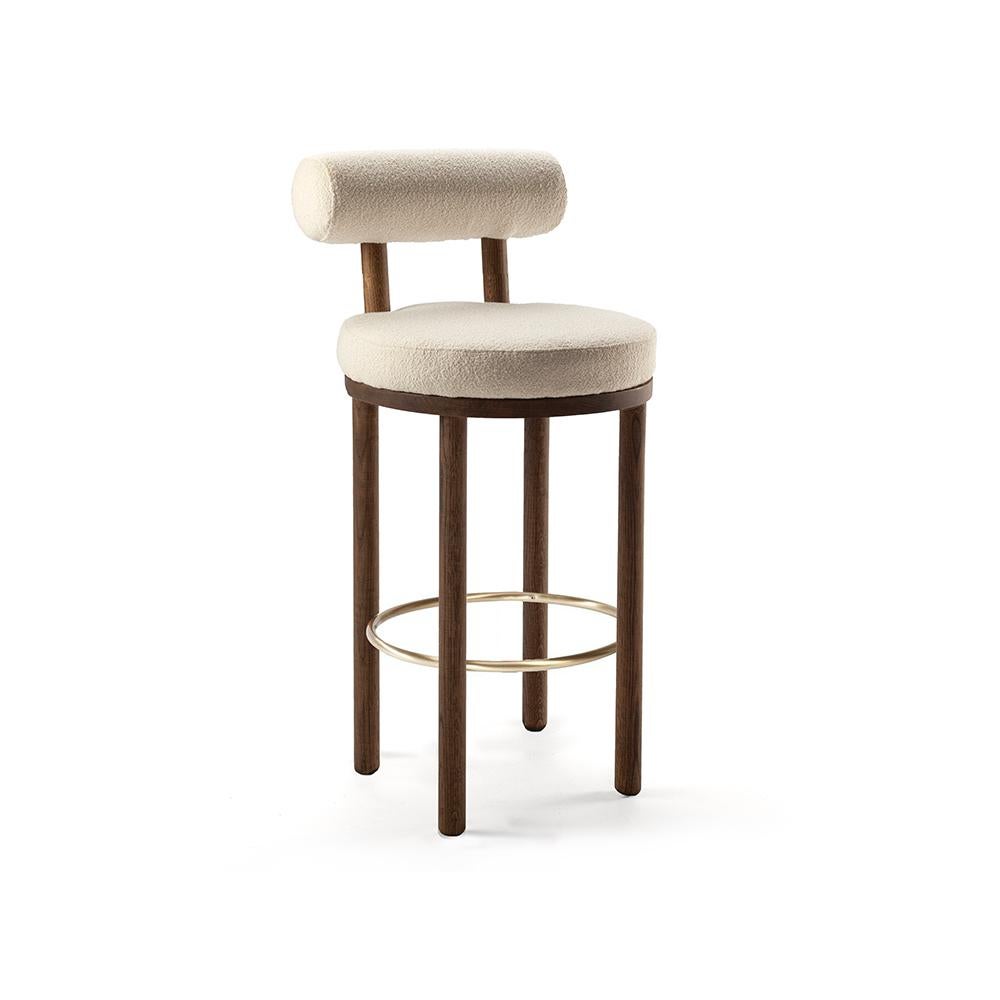 Moca bar chair by Collector
Dimensions: W 45 x D 52 x H 102 cm
Materials: boucle ivory fabric, oak wood 
Other materials available

The Collector brand aims to be part of the daily life by fusing furniture to our home routine and lifestyle,