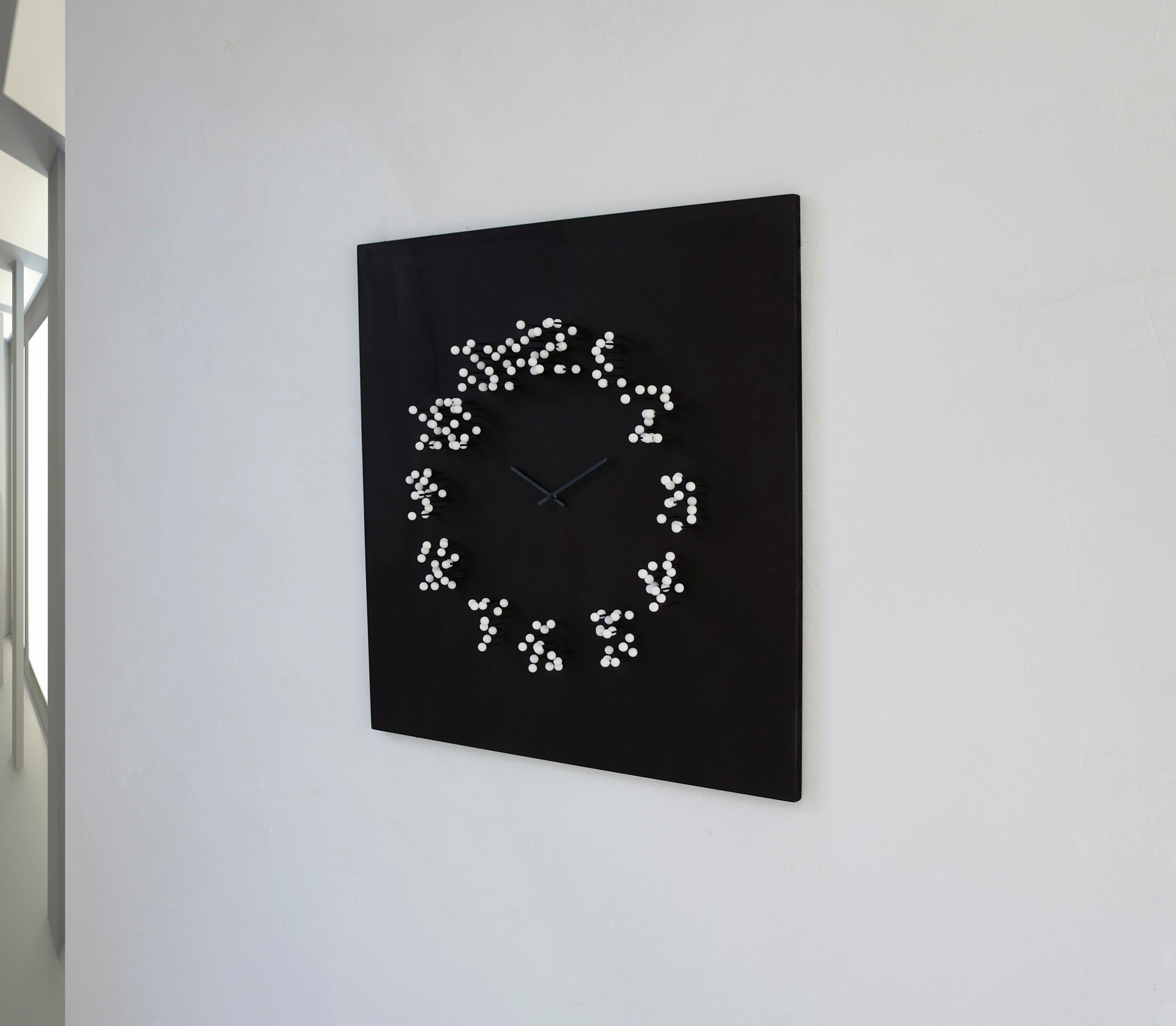 Post-Modern Mocap 'Black White' Illusionistic Wall Clock  For Sale