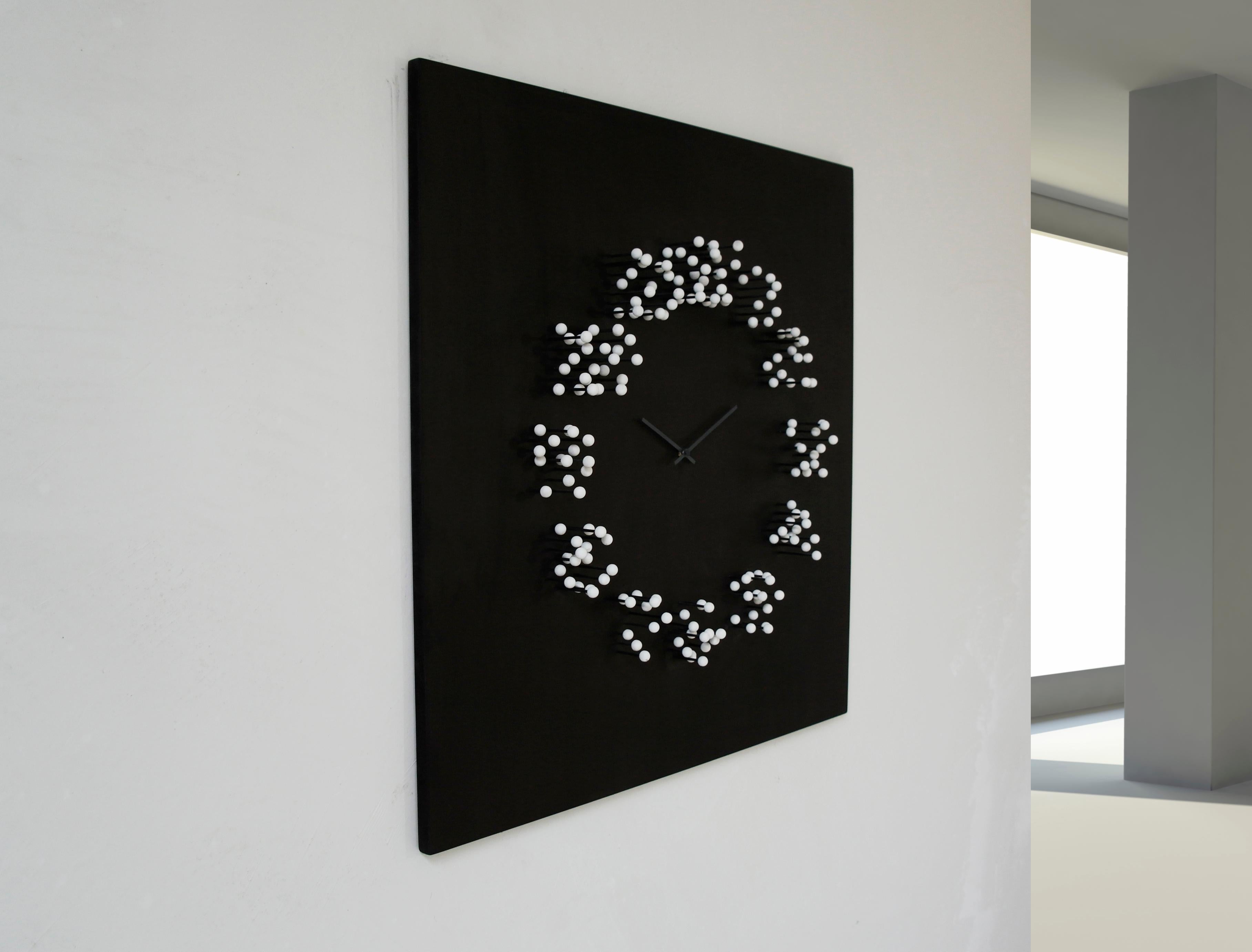 Contemporary Mocap 'Black White' Illusionistic Wall Clock  For Sale