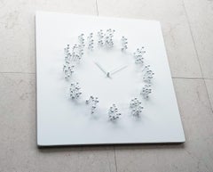 Reloj de pared ilusionista Mocap "blanco/blanco