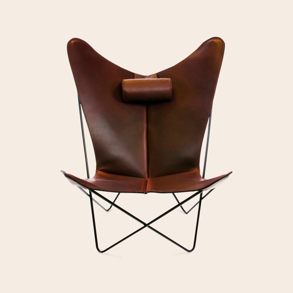 Mocca and Black KS chair by OxDenmarq
Dimensions: D 80 x W 98 x H 108 cm
Materials: Leather, Stainless Steel
Also Available: Different leather colors and other frame color available.

OX DENMARQ is a Danish design brand aspiring to make
