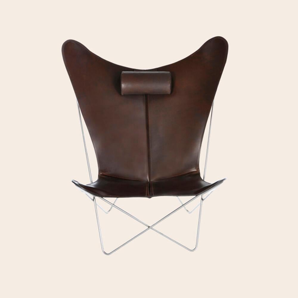 Mocca and Steel KS Chair by Ox Denmarq
Dimensions: D 80 x W 98 x H 108 cm
Materials: Leather, Stainless Steel
Also Available: Different leather colors and other frame color available,

OX DENMARQ is a Danish design brand aspiring to make