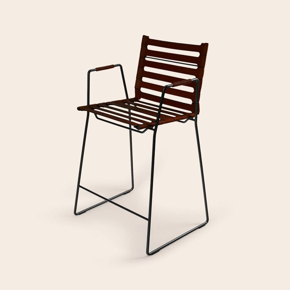 Mocca Strap Bar Chair by OxDenmarq
Dimensions: D 45 x W 45 x H 104 cm
Materials: Leather, Black Powder Coated Steel
Also Available: Different colors available,

OX DENMARQ is a Danish design brand aspiring to make beautiful handmade furniture,