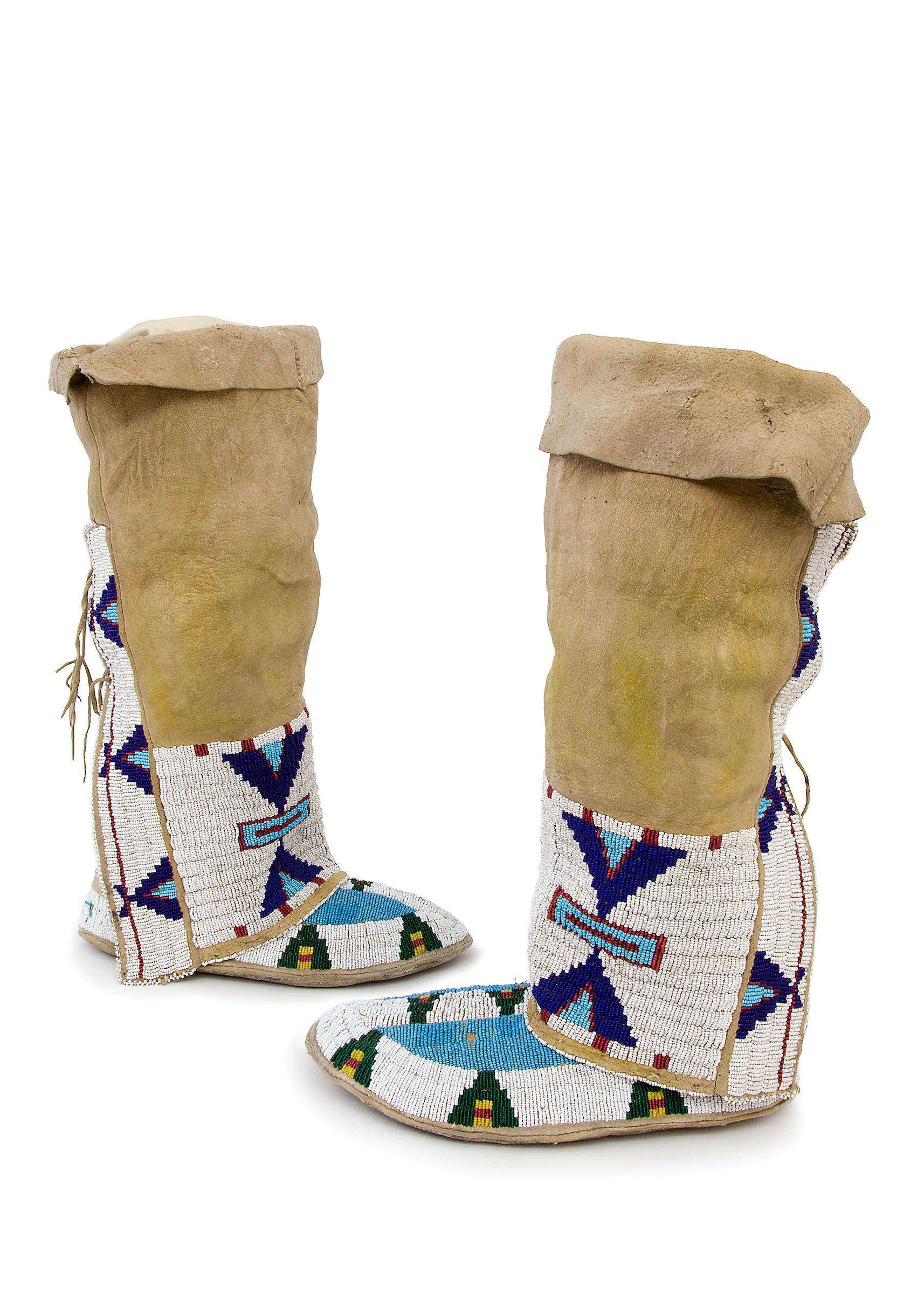 beaded moccasins and leggings