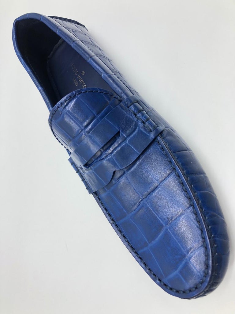 Louis Vuitton Marine Alligator Leather Penny Loafers Size 44 Louis Vuitton