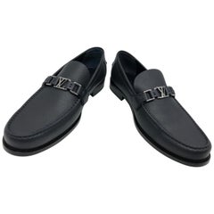 Moccasins Louis vuitton Navy BLeu Leather Shoes 