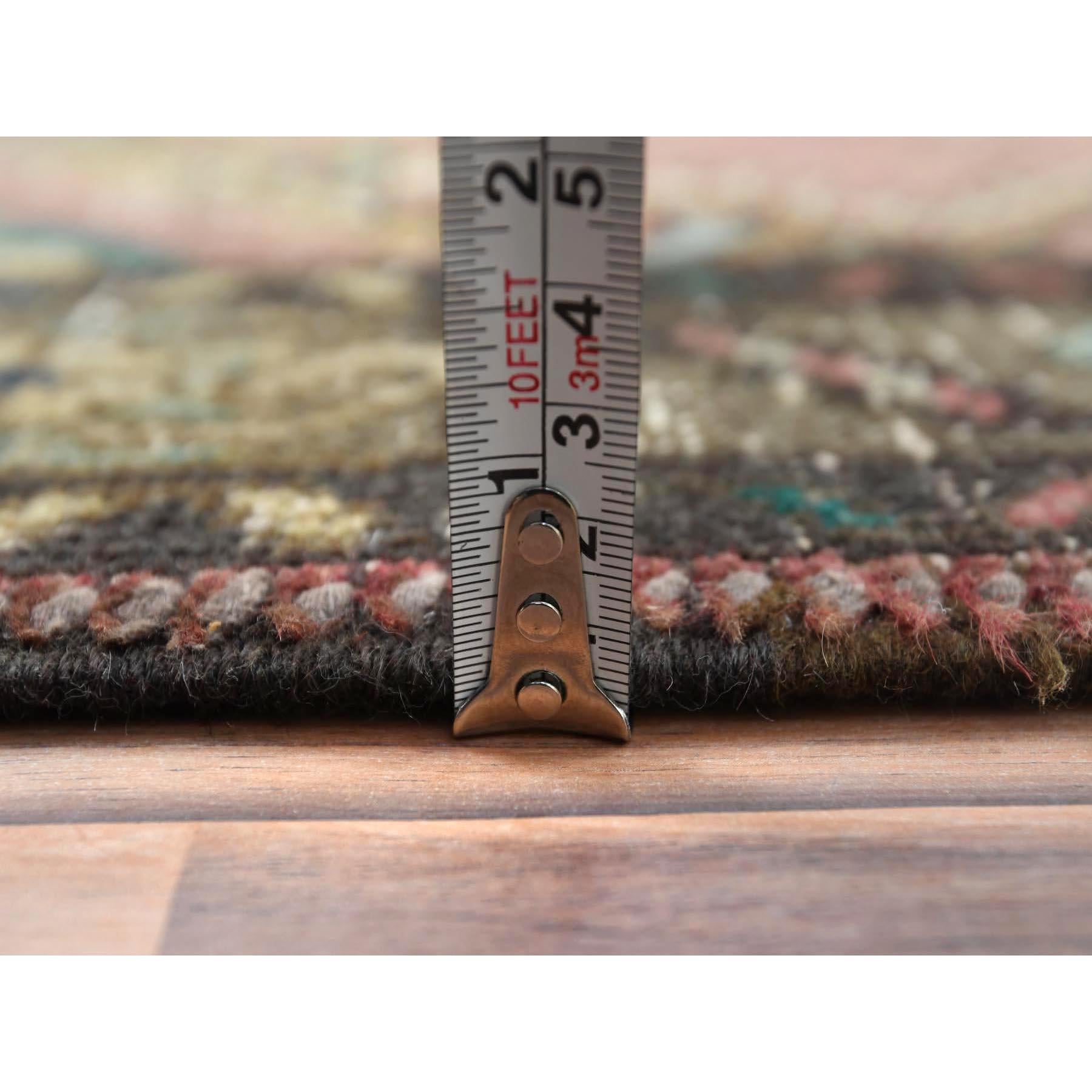 Mid-20th Century Mocha Brown, Hand Knotted Vintage Persian Tabriz, Worn Wool Distressed Rug For Sale