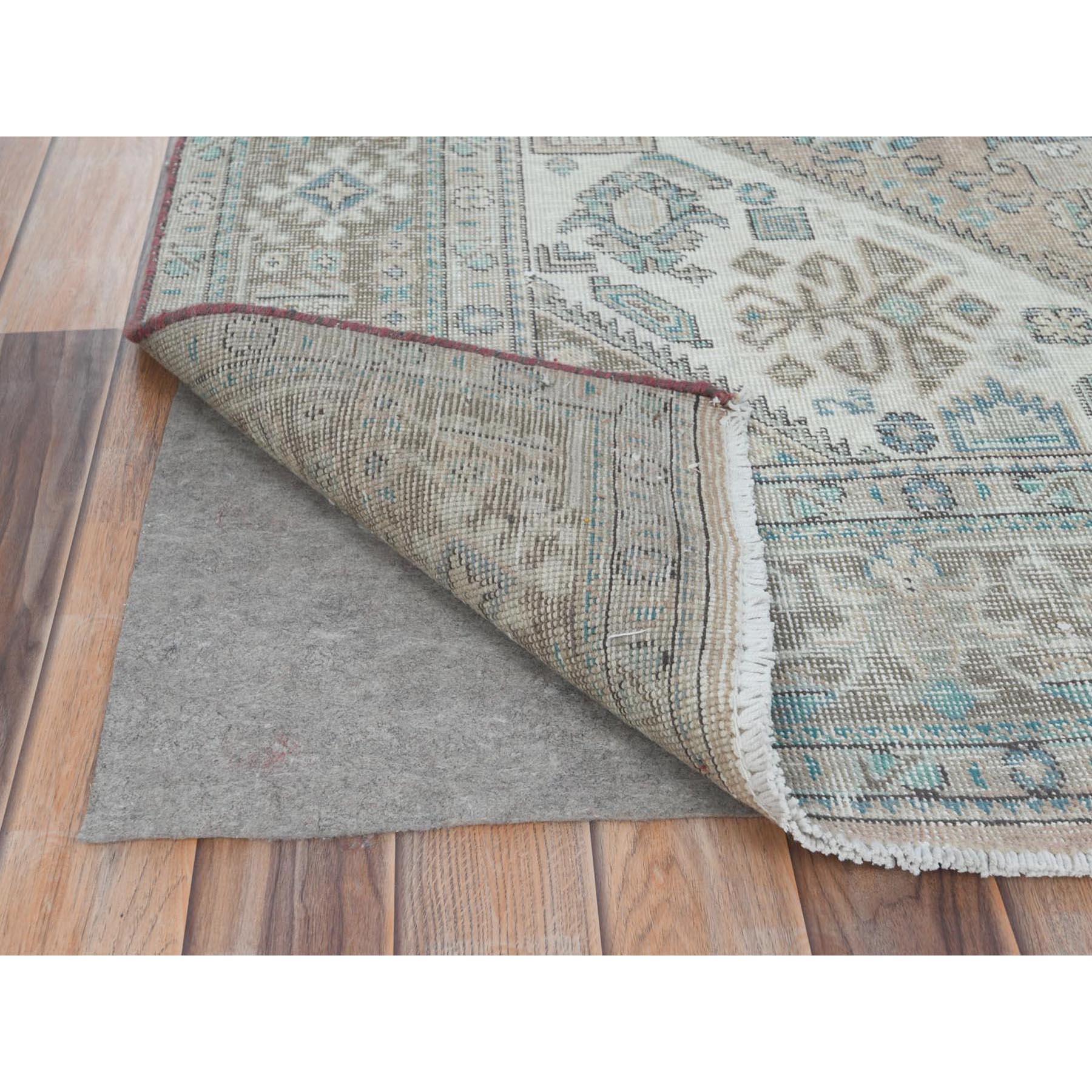 Mid-20th Century Mocha Brown Hand Knotted Worn Wool Distressed Look Vintage Persian Tabriz Rug For Sale