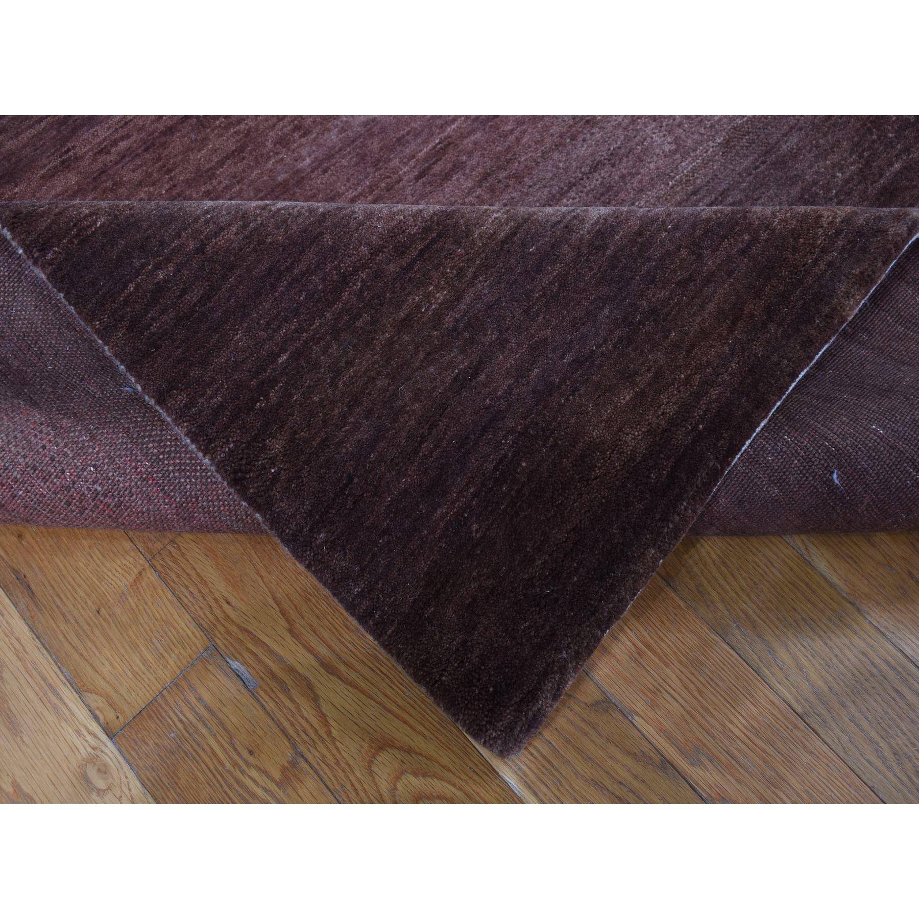 Noué à la main Tapis oriental Gabbeh moderne en pure laine nouée à la main Mocha Brown Rainbow Design en vente