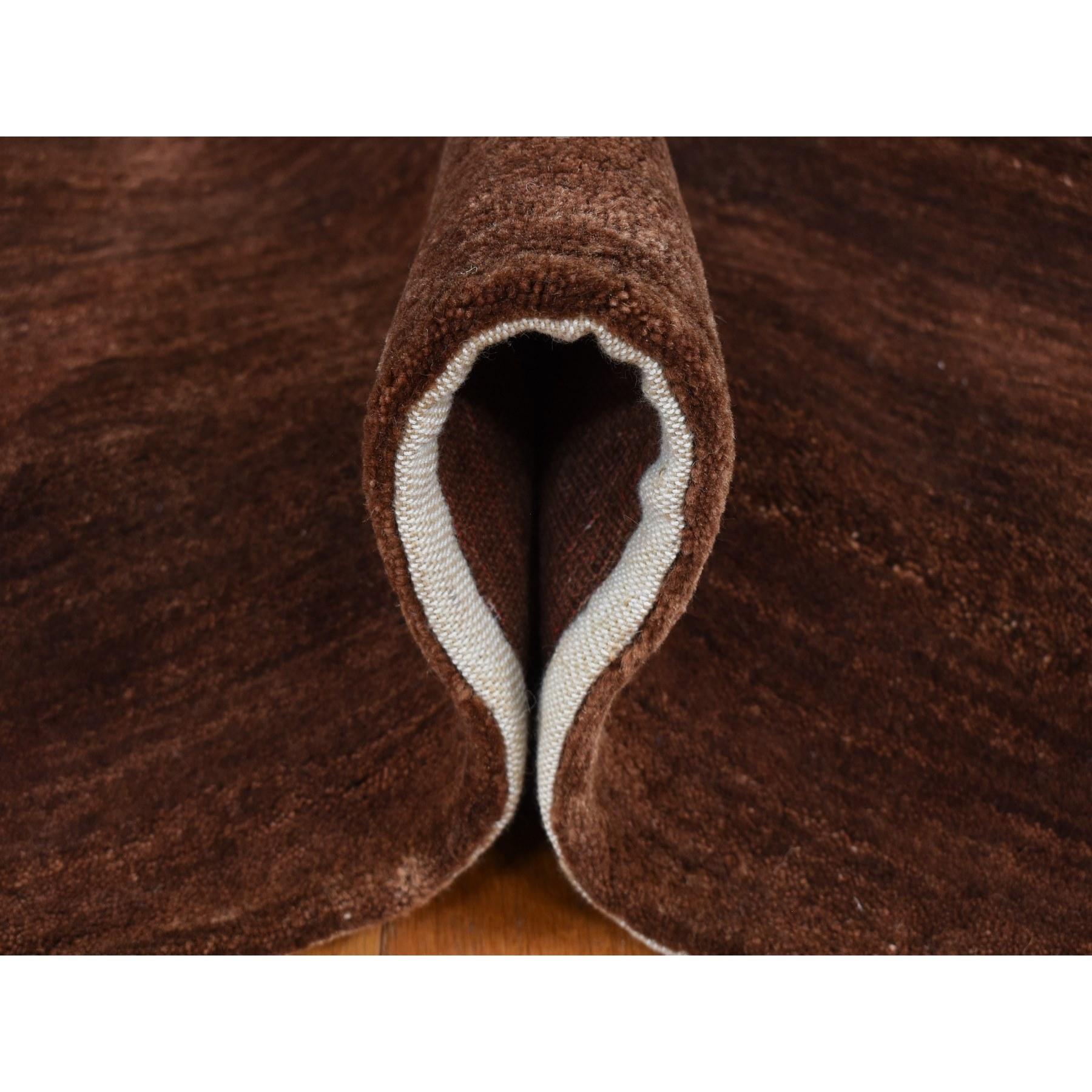 Tapis oriental Gabbeh moderne en pure laine nouée à la main Mocha Brown Rainbow Design Neuf - En vente à Carlstadt, NJ