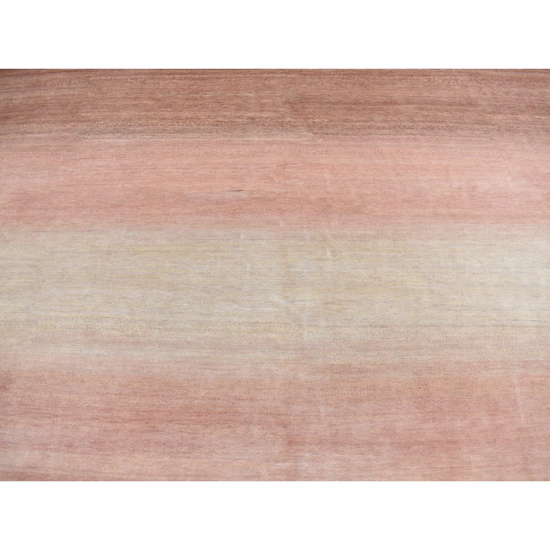Laine Tapis oriental Gabbeh moderne en pure laine nouée à la main Mocha Brown Rainbow Design en vente